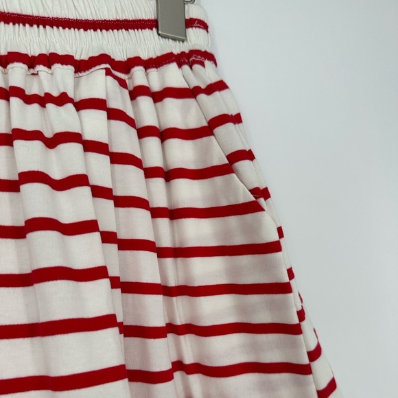 BURU Everyday Mini Skirt in Red Stripe with Pockets - Picture 2 of 6